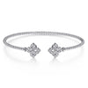Gabriel & Co. Bujukan Diamond Split Flower Cuff Bangle Bracelet in 14K White Gold