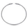 Gabriel & Co. Bujukan Diamond Split Flower Cuff Bangle Bracelet in 14K White Gold