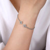 Gabriel & Co. Bujukan Diamond Split Flower Cuff Bangle Bracelet in 14K White Gold