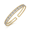 Gabriel & Co. Bujukan Diamond Bold Cuff Bangle Bracelet in 14K Two Tone