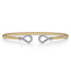Gabriel & Co. Bujukan Diamond Tear Drops Bangle Bracelet in 14K Two Tone