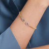 Gabriel & Co. Bujukan Diamond Tear Drops Bangle Bracelet in 14K Two Tone