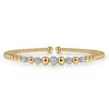 Gabriel & Co. Bujukan Diamond Stations Bangle in 14K Yellow-White Gold