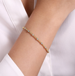 The Bujukan Collection Diamond Station Open Cuff Bangle in 14K White and Yellow Gold