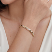 The Bujukan Collection Marquise Station Diamond Bangle in 14K Yellow Gold