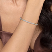 The Bujukan Collection White Sapphire Bar Open Cuff Bangle in Sterling Silver and 14K Gold