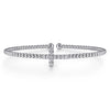 Gabriel & Co. Bujukan Diamond Cross Split Bangle Bracelet in 14K White Gold
