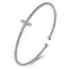 Gabriel & Co. Bujukan Diamond Cross Split Bangle Bracelet in 14K White Gold