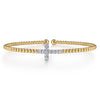 Gabriel & Co. Bujukan Diamond Cross Split Bangle Bracelet in 14K Two Tone