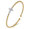 Gabriel & Co. Bujukan Diamond Cross Split Bangle Bracelet in 14K Two Tone