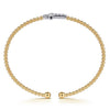 Gabriel & Co. Bujukan Diamond Cross Split Bangle Bracelet in 14K Two Tone