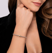 The Bujukan Collection Two-Tone Infinity Beaded Open Cuff Bangle in Sterling Silver and 14K Gold