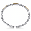 The Bujukan Collection Two-Tone Three-Bar Station Open Cuff Bangle in Sterling Silver and 14K Gold