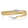 Gabriel & Co. Bujukan Diamond Snake Wrapped Bangle Bracelet in 14K Yellow Gold