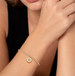 The Bujukan Collection Diamond Paw Print Medallion Open Cuff Bangle in 14K Yellow Gold