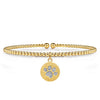 Gabriel & Co. Bujukan Diamond Paw Charm Bangle Bracelet in 14K Yellow Gold