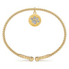 Gabriel & Co. Bujukan Diamond Paw Charm Bangle Bracelet in 14K Yellow Gold