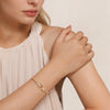 Gabriel & Co. Bujukan Beads Diamond Stirrup Cuff Bangle Bracelet in 14K Yellow Gold