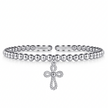 The Bujukan Collection Twisted Rope Cross Charm Open Cuff Bangle in 925 Sterling Silver
