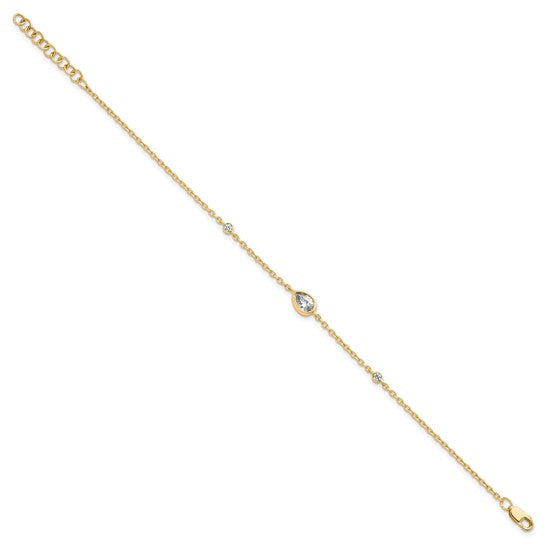 SOLD Pear Shape Dainty Bezel Diamond Bracelet