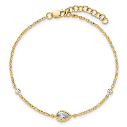 Pear Shape Dainty Bezel Diamond Bracelet