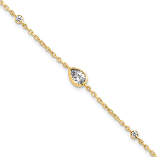 SOLD Pear Shape Dainty Bezel Diamond Bracelet