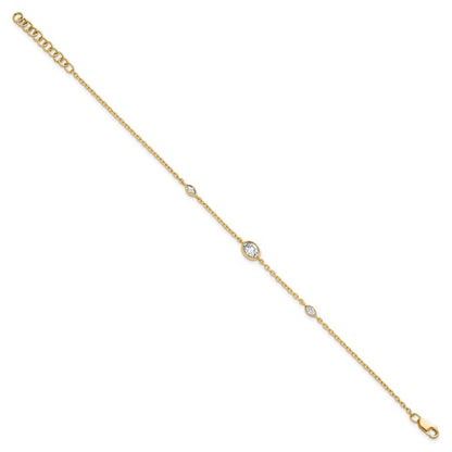 Dainty Oval Bezel Diamond Bracelet