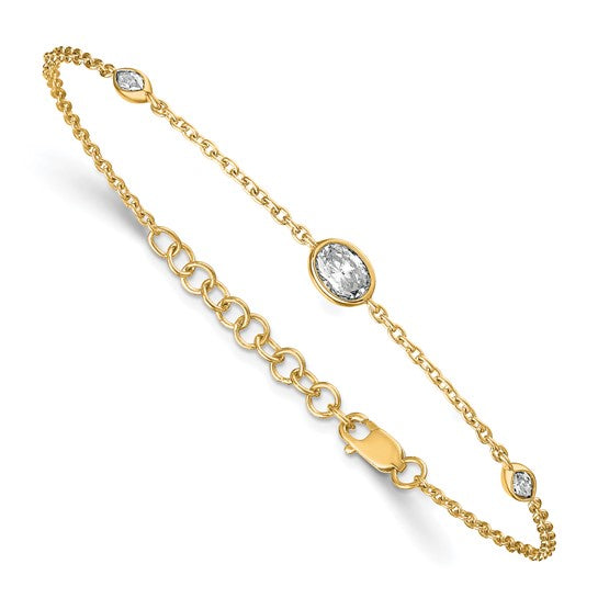 Dainty Oval Bezel Diamond Bracelet