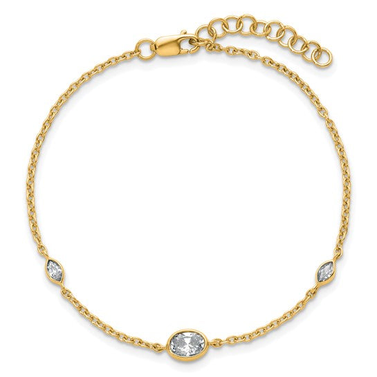 Dainty Oval Bezel Diamond Bracelet