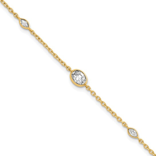 Dainty Oval Bezel Diamond Bracelet