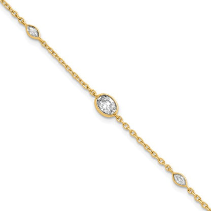 Dainty Oval Bezel Diamond Bracelet