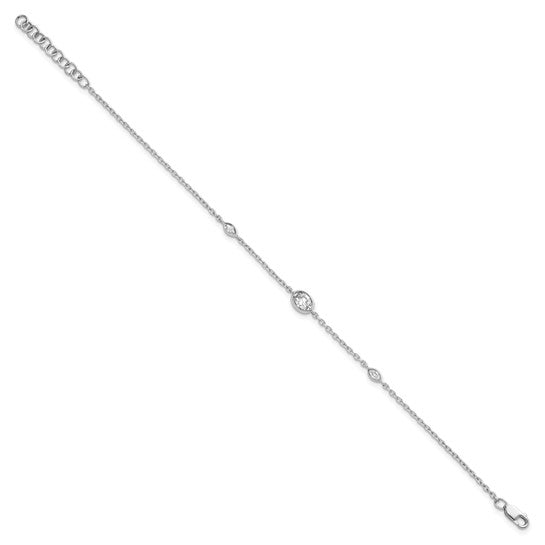 SOLD OUT Dainty Bezel 14k White Gold Diamond Bracelet