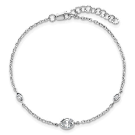 Pear Shape Dainty Bezel Diamond Bracelet