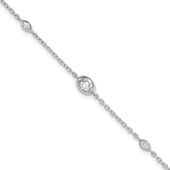 Dainty Bezel 14k White Gold Diamond Bracelet