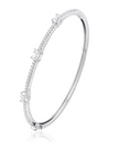 Gorgeous Oval and Pave Diamond Station Bangle in 18K White Gold