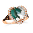 LeVian Heart Peacock Aquaprase Chocolate Diamond Ring