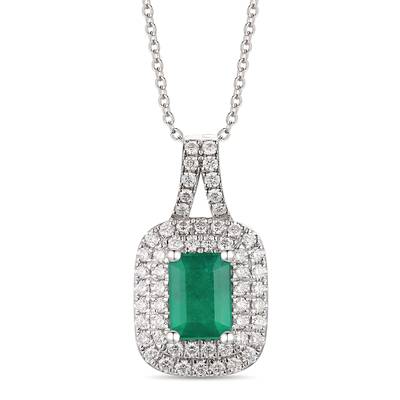 Bold & Beautiful LeVian Emerald and Diamond Pendant in 14K Vanilla Gold | Gemmas Jewelers 1