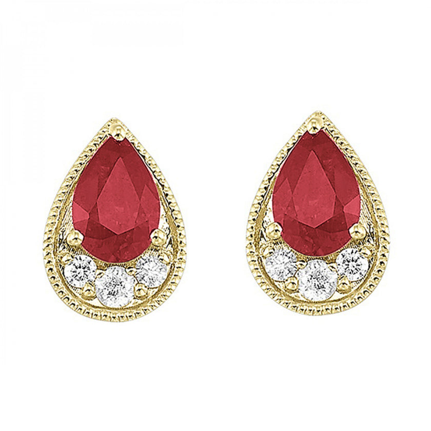 Bold & Brilliant Gemstone and Diamond Earrings in 10K | Gemmas Jewelers 2