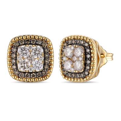 Bold & Brilliant LeVian Earrings with Chocolate & Nude Diamonds in 14K Honey Gold | Gemmas Jewelers