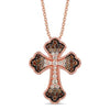 Bold Yet Elegant LeVian Chocolate Ombre Diamond Cross Pendant in 14K Strawberry Gold | Gemmas Jewelers