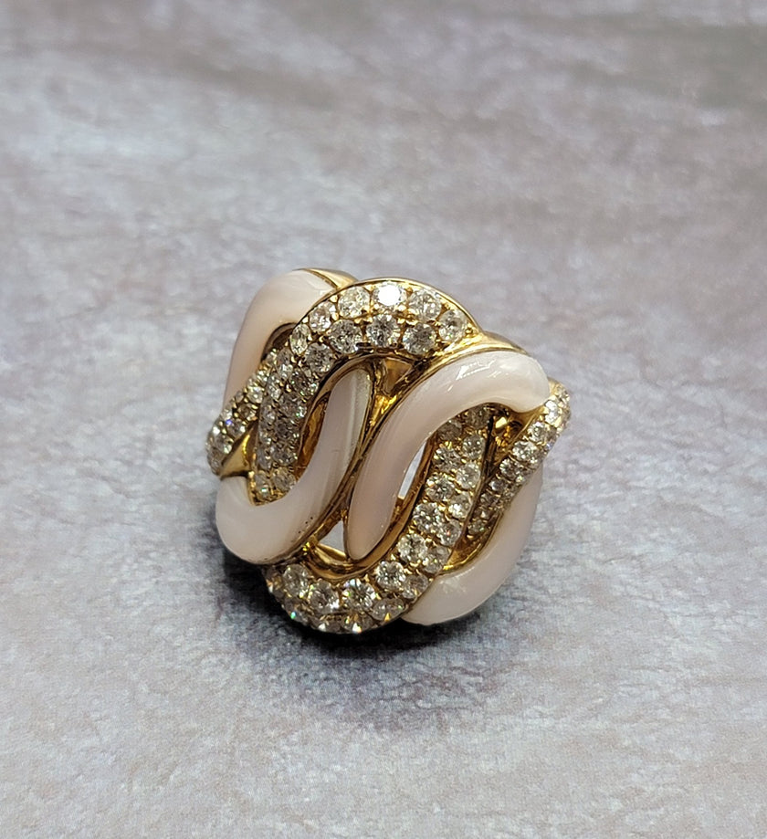 Bold and Feminine Pave Set Diamond Luxurious Fashion Cocktail Ring in 14K Gold  | Gemma's Jewelers