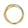Bujukan Bold - 14K Yellow Gold Bujukan and Diamond Wide Band X Ring