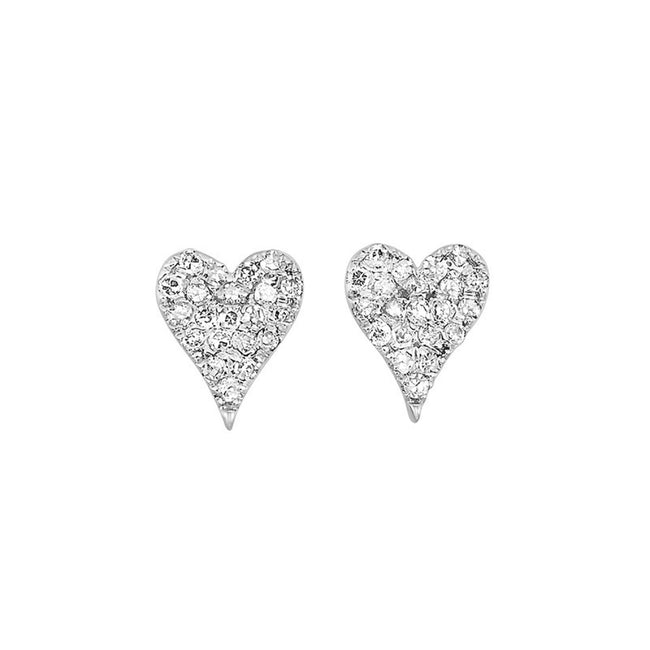 Captivating Heart Shaped Round Diamond Stud Earrings 10K Gold | Gemmas Jewelers