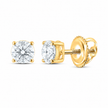 1.00 CTW Round Lab-Grown Diamond Stud Earrings in 14K Yellow Gold