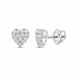 1/4 CTW Heart Cluster Lab-Grown Diamond Stud Earrings in 10K White Gold