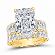 14K Yellow Gold Radiant-Cut Lab-Grown Diamond Bridal Set, 11¾ CTW