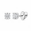 1.00 CTW Round Lab-Grown Diamond Stud Earrings in 14K White Gold
