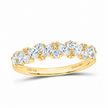 14K Yellow Gold Marquise & Round Lab-Grown Diamond Band, ¾ CTW