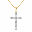 1/2 CTW Certified Lab-Grown Diamond Classic Cross Pendant in 10K Yellow Gold