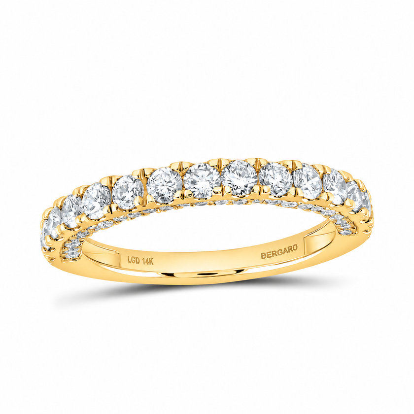 14K Yellow Gold Round Lab-Grown Diamond Wedding Band, 1.00 CTW